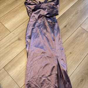 Windsor Purple Ruched One Shoulder Cocktail Gown